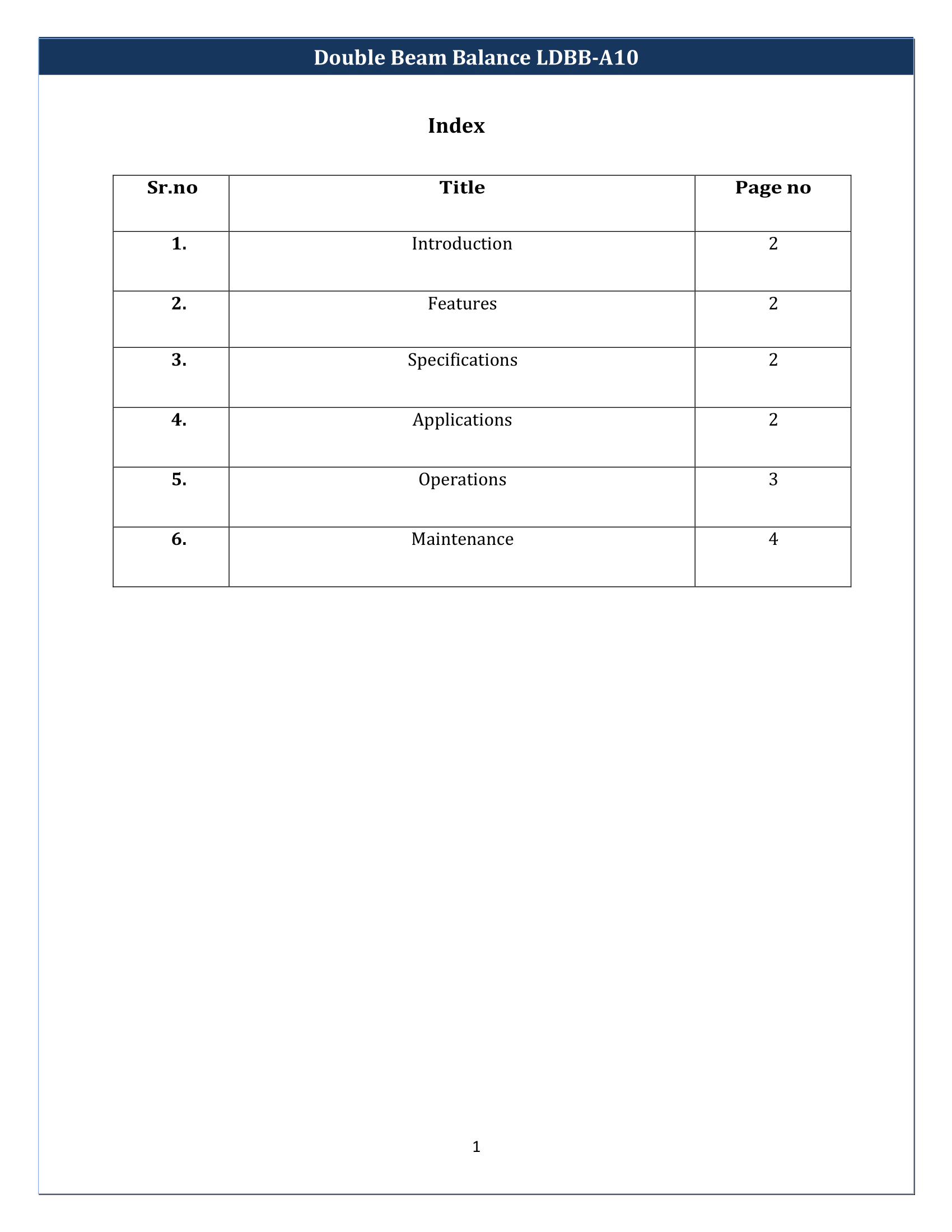 Double Beam Balance LDBB-A10 Manual